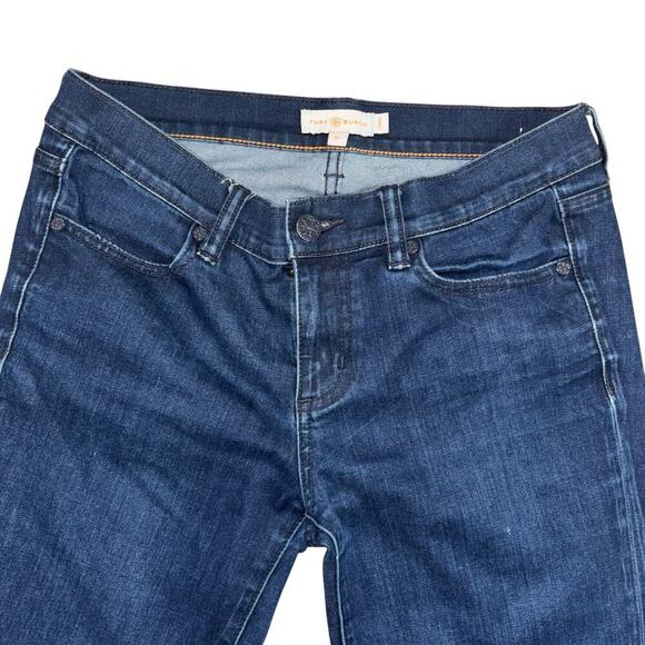 Tory Burch Slim Straight Skinny Blue Wash Jeans Women’s 27 Classic Casual Denim - Picture 4 of 13